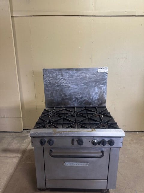 SOUTHBEND STAINLESS STEEL NATURAL GAS 6 BURNER BUILT IN STOVE WITH OVEN ON CASTERS - Bargains R Ours - #collection_name#