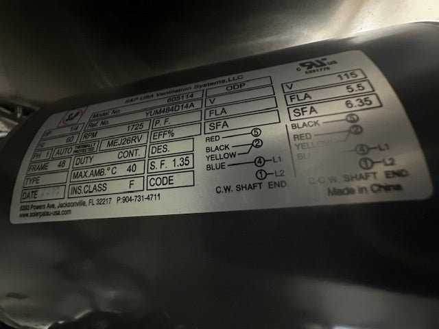 "S&P STXB10RHUL" H.D COMMERCIAL 115V,1PH VENTILATION ROOFTOP EXHAUST/UPBLAST FAN - Second Life - Equipment - collection_name