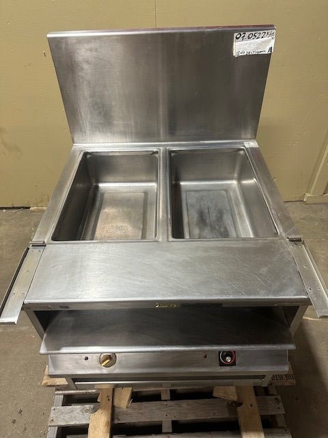 S/S HEATED KITCHEN LINE SERVING 2 HEATED HOT WELLS STEAM TABLE STATION - Bargains R Ours - #collection_name#