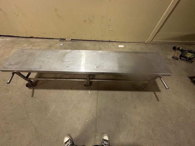 STAINLESS STEEL ROLLING BENCH FOR STEAM KETTLES ON 6 CASTERS - Bargains R Ours - #collection_name#