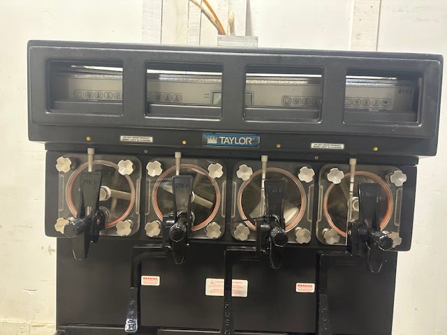 "TAYLOR 349 - 27" W COOLED 4FLAVOUR CARBONATED FROZEN BEVERAGE SLUSHIE MACHINE,1PH - Second Life - Equipment - collection_name