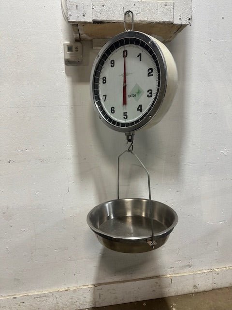 " Toledo 2110" 14" Dial Double Sided 30 lb capacity Hanging Scale with basket - Second Life - Equipment - collection_name