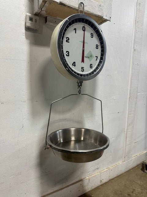 " Toledo 2110" 14" Dial Double Sided 30 lb capacity Hanging Scale with basket - Second Life - Equipment - collection_name
