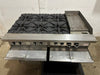 "US RANGE U48-6G12RS" N GAS 48" 6 BURNER RANGE W/ 12" GRIDDLE, OVEN AND CABINET BASE - Second Life-Equipment-#collection_name#