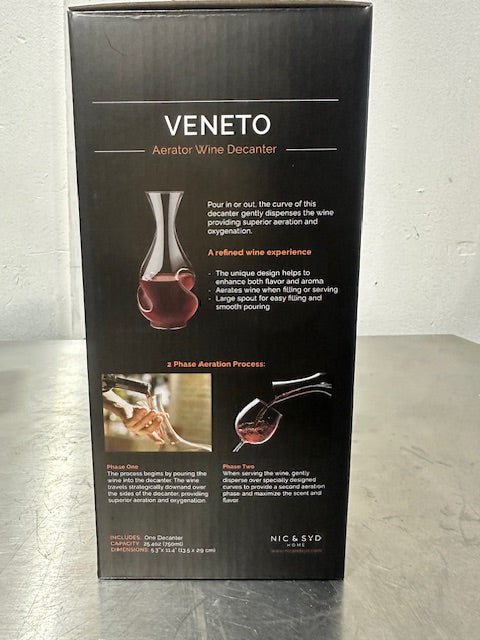 VENETO SET OF 4 STEMLESS WINE GLASSES WITH VENETO AERATOR WINE DECANTER, NEW - Second Life - Equipment - collection_name