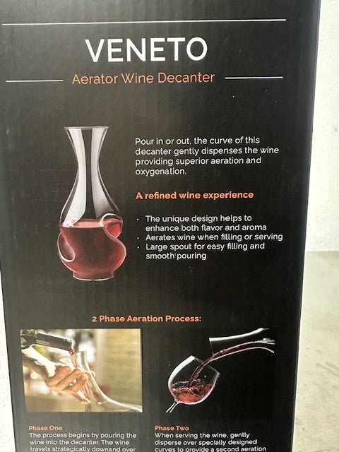 VENETO SET OF 4 STEMLESS WINE GLASSES WITH VENETO AERATOR WINE DECANTER, NEW - Second Life - Equipment - collection_name