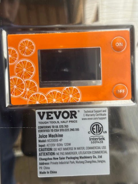 "VEVOR NS2000E - 4P"120V AUTOMATIC JUICE SQUEEZER EXTRACTOR/ORANGE JUICER MACHINE - Second Life - Equipment - collection_name