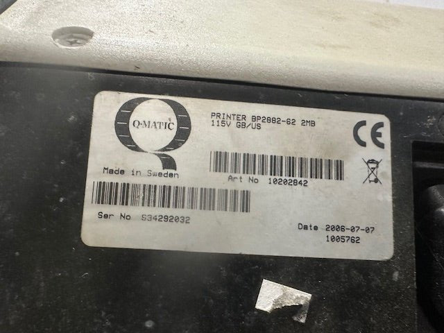 VINTAGE Q - MATIC BP2884 - 62 SLAVE RECEIPT PRINTER FOR QUEUING SYSTEMS - Second Life - Equipment - collection_name