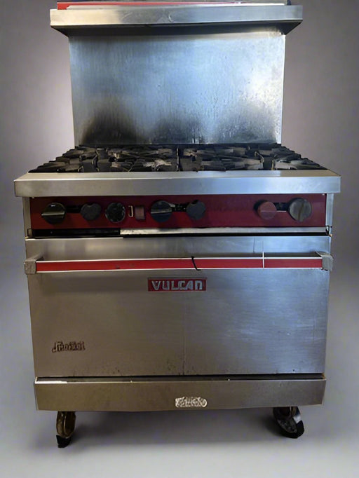 VULCAN 36" COMMERCIAL NATURAL GAS 6 BURNER STOVE/RANGE WITH OVEN - Bargains R Ours - #collection_name#