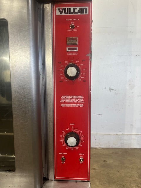 "VULCAN VC4GD - 10"COMMERCIAL NATURAL GAS DOUBLE STACK CONVECTION OVEN ON CASTERS - Second Life - Equipment - collection_name