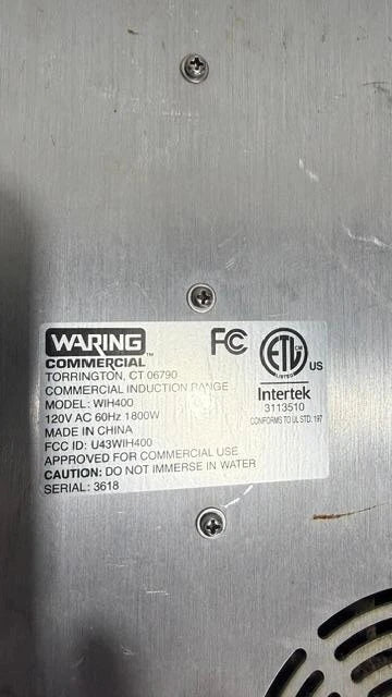 Waring Heavy Duty Commercial WIH400 Countertop Induction Range, NSF Certified - Second Life - Equipment - collection_name