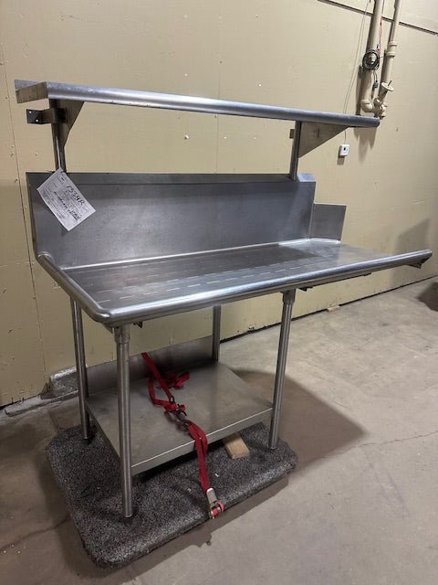 WASSERSTROM & SONS STAINLESS STEEL CLEAN DISH TABLE WITH UNDER SHELF TOP SHELF RIGHT SIDE DISH WASH LOADING - Bargains R Ours - #collection_name#