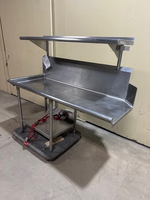 WASSERSTROM & SONS STAINLESS STEEL CLEAN DISH TABLE WITH UNDER SHELF TOP SHELF RIGHT SIDE DISH WASH LOADING - Bargains R Ours - #collection_name#