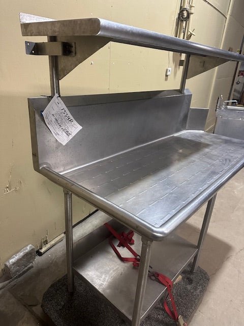 WASSERSTROM & SONS STAINLESS STEEL CLEAN DISH TABLE WITH UNDER SHELF TOP SHELF RIGHT SIDE DISH WASH LOADING - Bargains R Ours - #collection_name#